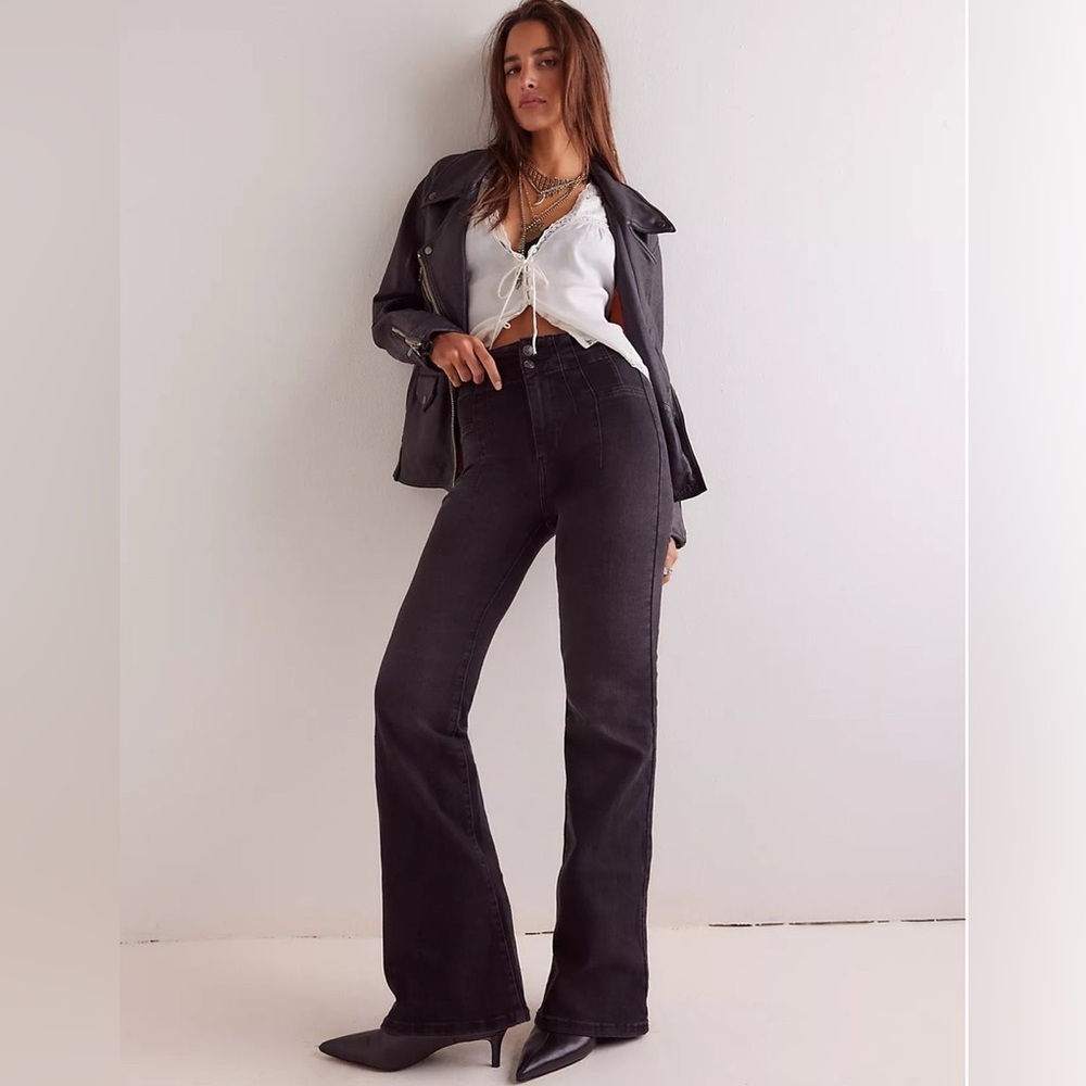 We The Free Charcoal Wide Leg Jeans size 25